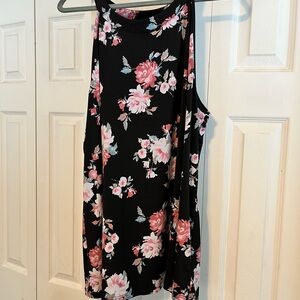 Torrid Black and Pink Floral Skirt